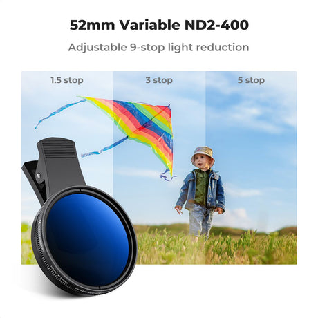 K&F Concept Smartphone ND2-400 Filter 52mm w/ Clip - image 3 of 5