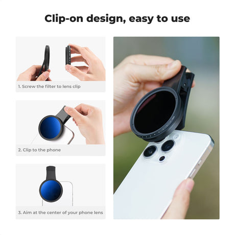 K&F Concept Smartphone ND2-400 Filter 52mm w/ Clip - image 5 of 5