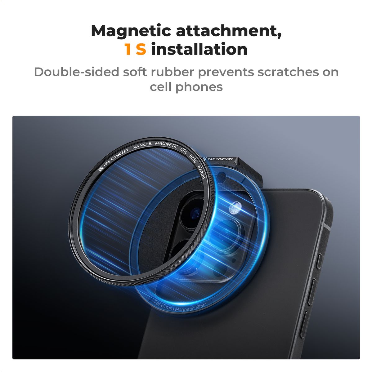 K&F Concept Smartphone Magnetic CPL Filter 67mm w/ Clip - image 2 of 5