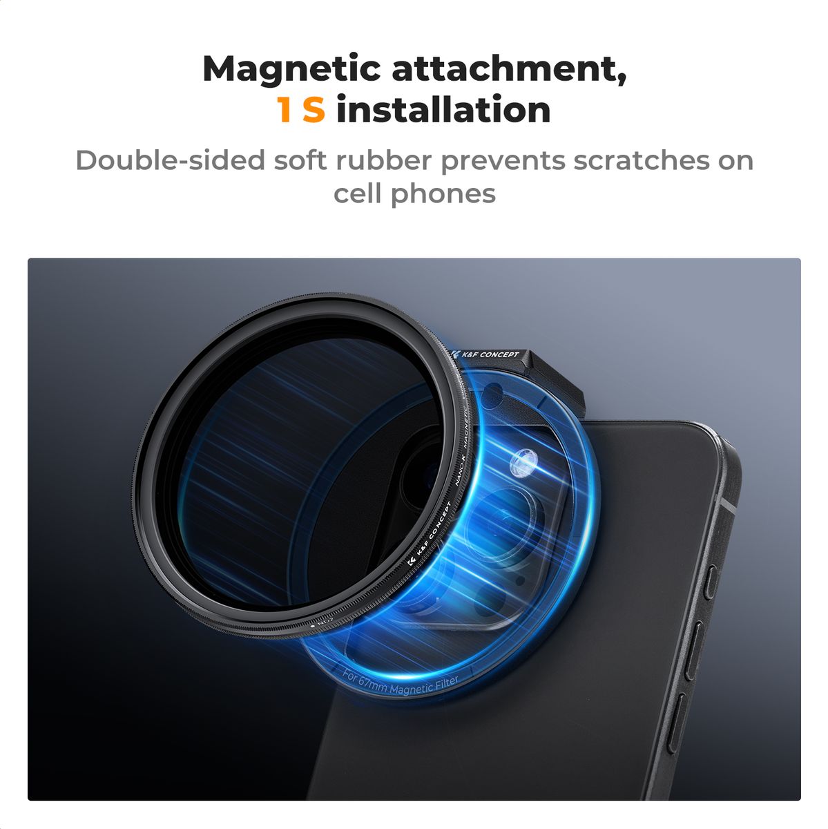 K&F Concept Lens Filter Clip 67mm Magnetic For Smartphone - image 3 of 5