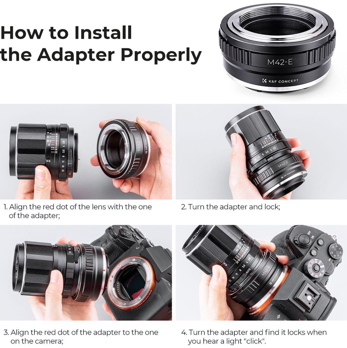 K&F Concept Lens Adapter M42 Sony E-Mount - image 5 of 5