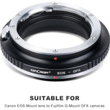 K&F Concept Lens Adapter Canon EOS (EF / EF-S) Fujifilm GFX