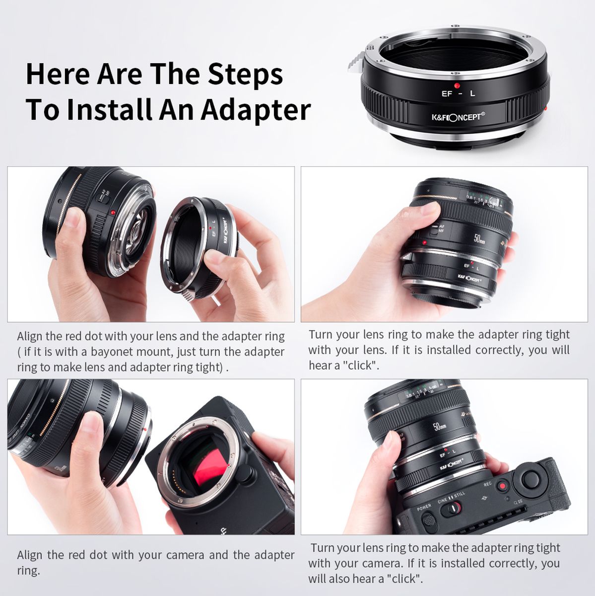 K&F Concept Lens Adapter Canon EOS (EF / EF-S) Leica L