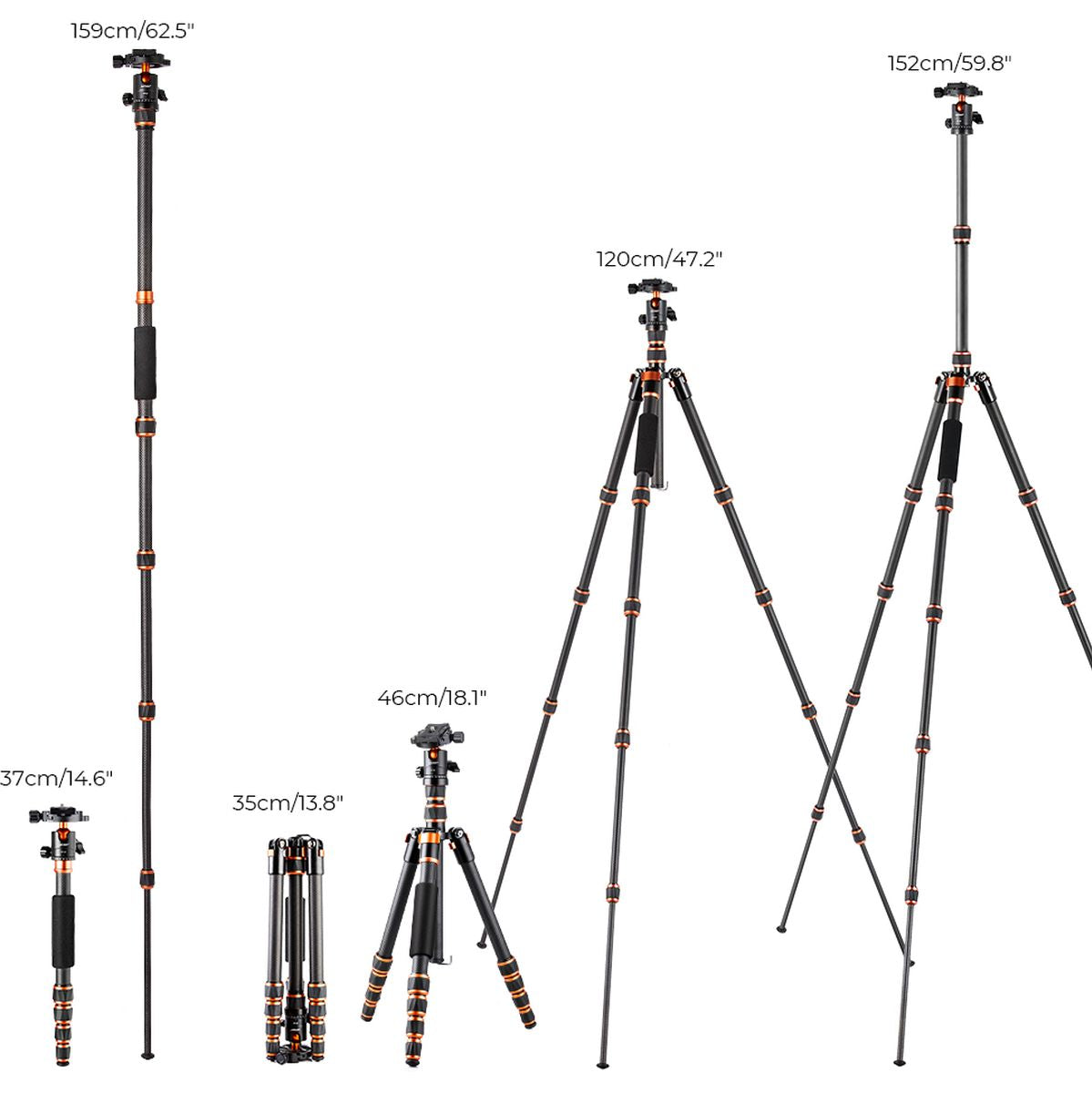 K&F Concept Tripod BA225 Carbon Ultra Compact - image 2 of 2