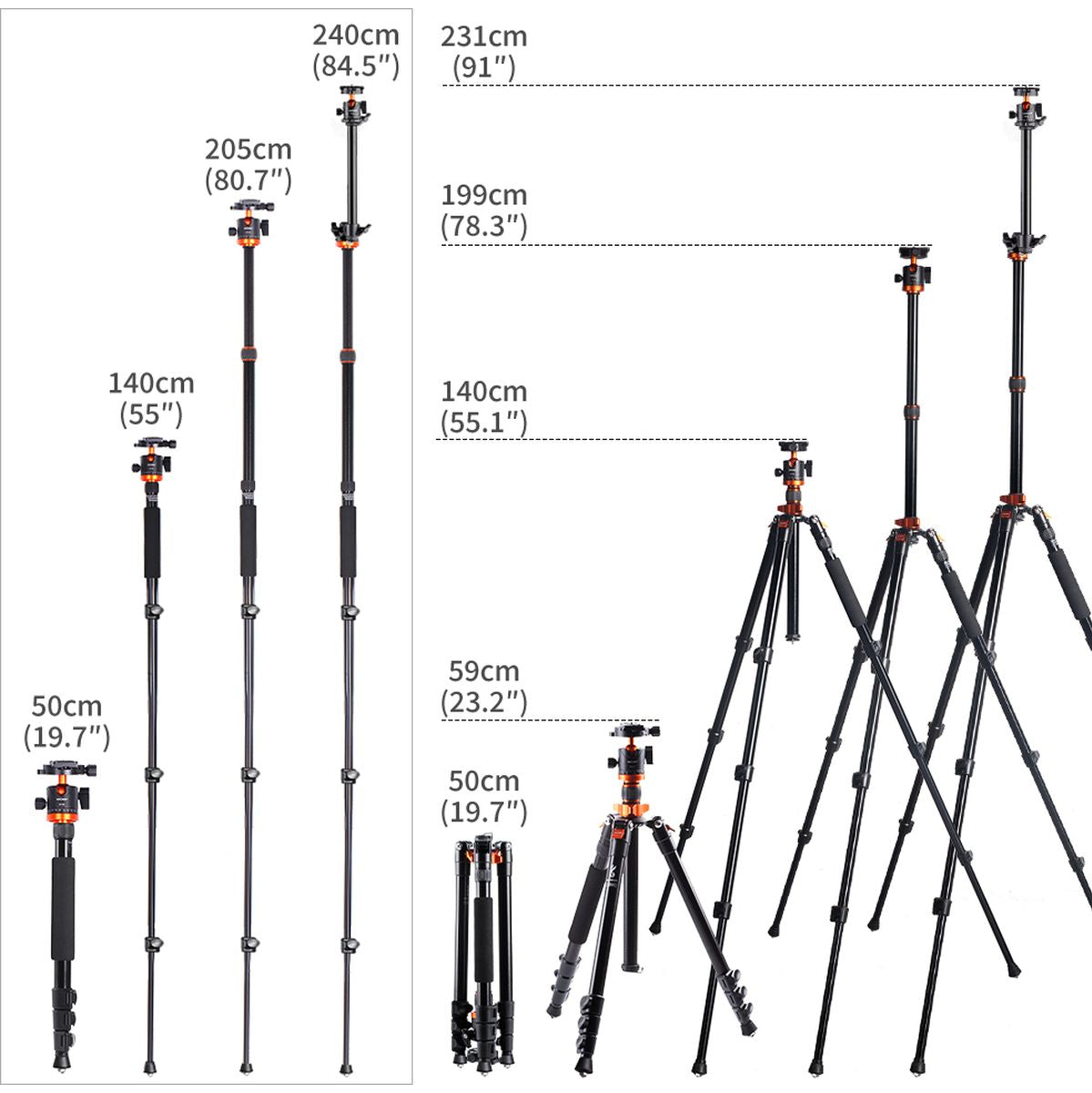 K&F Concept Tripod K234A6 231cm Monopod And Horizontal Arm - image 2 of 2