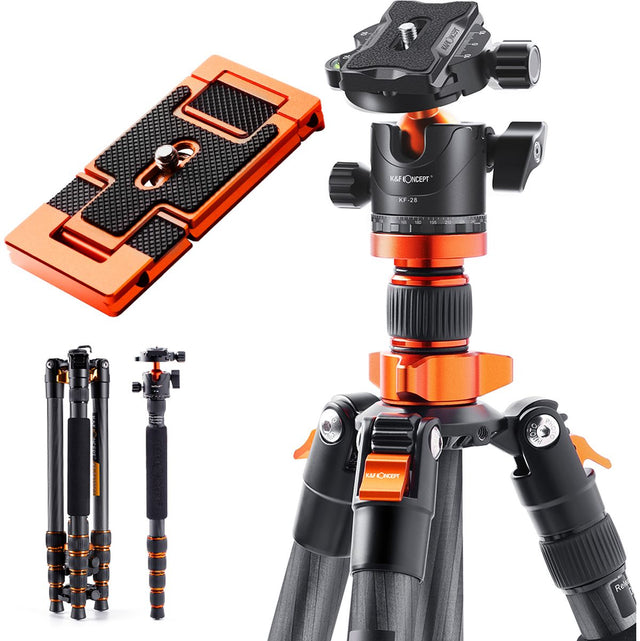 K&F Concept Tripod D255C4 170cm Carbon w/ Monopod + Plate