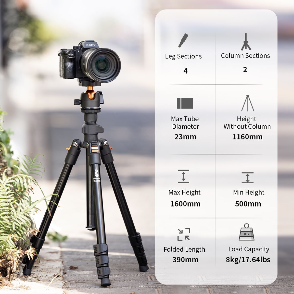 K&F Concept Tripod K234A0 160cm Compact - image 2 of 2
