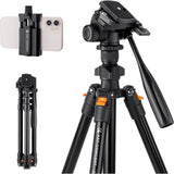 K&F Concept Tripod 162cm w/ Video Head And Phone Holder