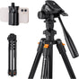 K&F Concept Tripod 162cm w/ Video Head And Phone Holder