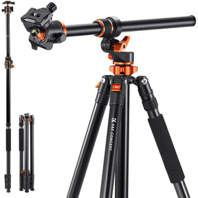 K&F Concept T254A7 Tripod 230mm Aluminum w/ Tiltable Arm