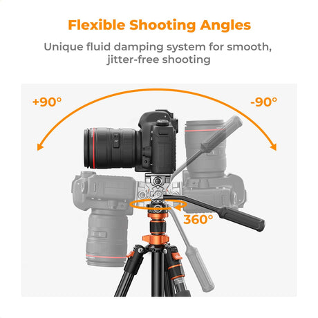 K&F Concept Tripod K234A7 200cm w/ FH-03 Videohead - image 4 of 5