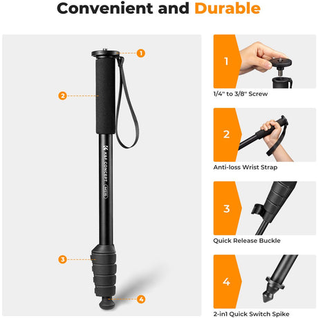 K&F Concept Monopod 160cm - image 2 of 2