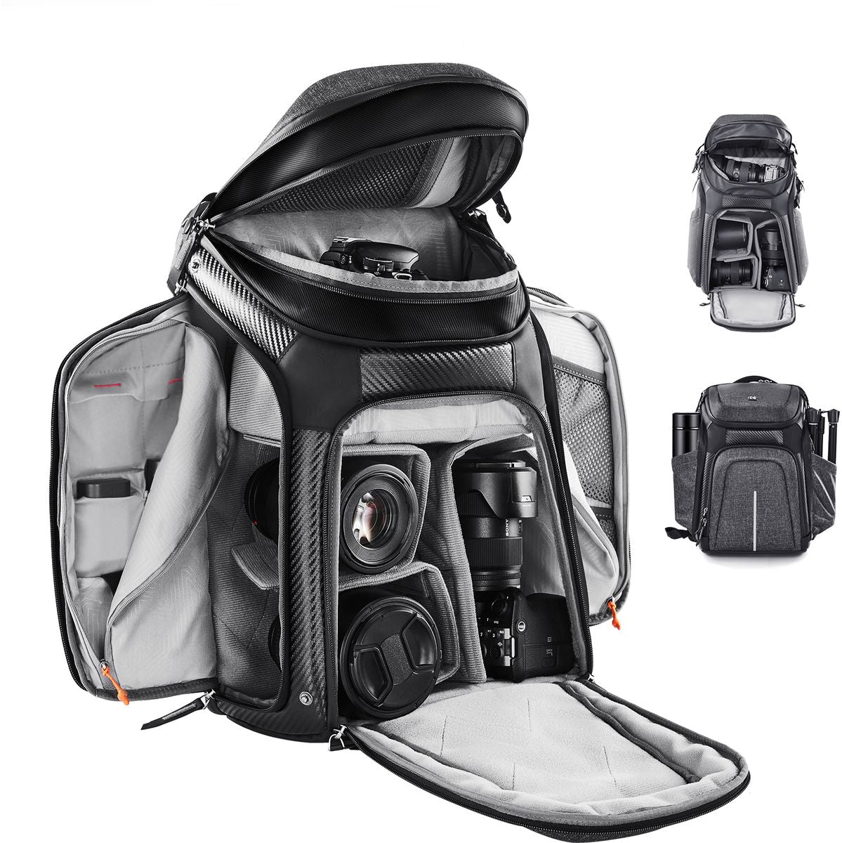 K&F Concept Camera Backpack Gray For 2 Cameras 25 Liter