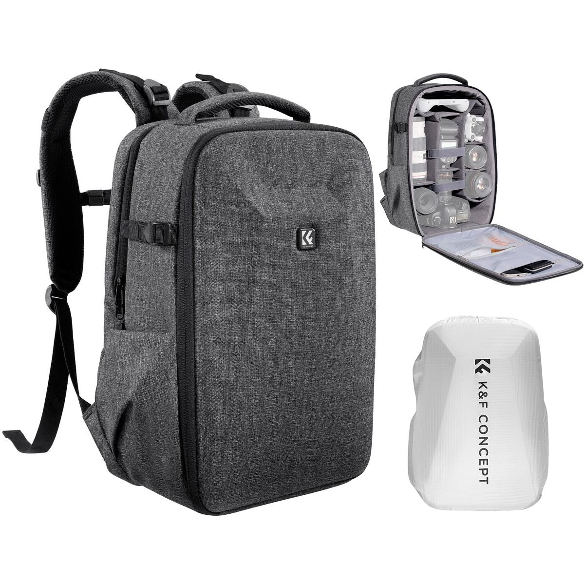 K&F Concept Hardshell Camera Backpack 22L Gray