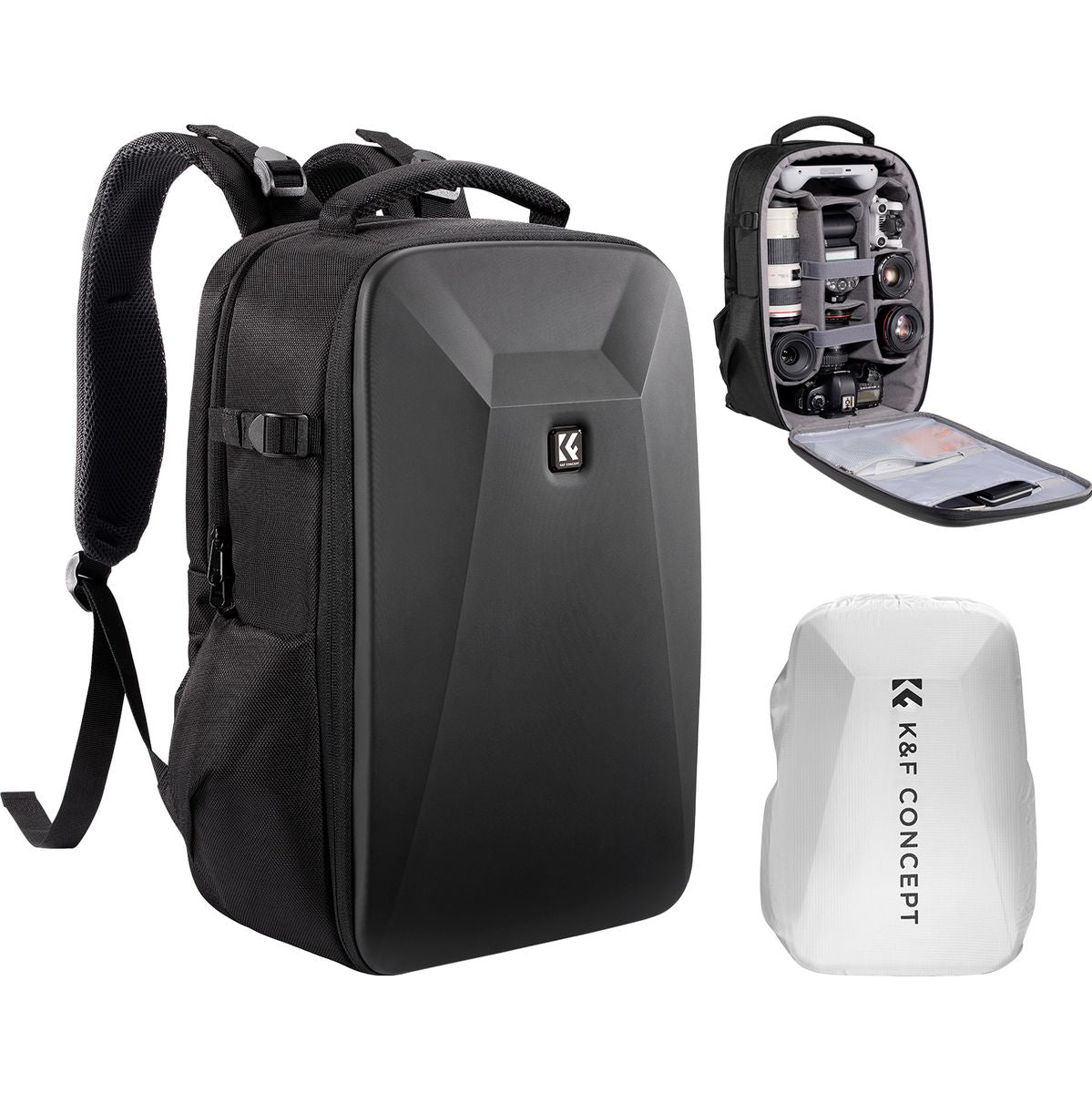 K&F Concept Hardshell Camera Backpack 22L Black