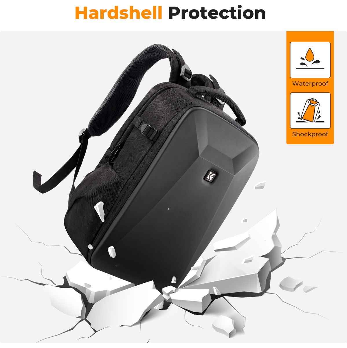 K&F Concept Hardshell Camera Backpack 22L Black - image 3 of 5