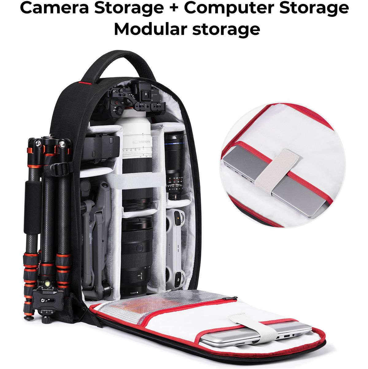 K&F Concept Camera Backpack 18 Liter w/ Laptopvak & Rain Cover - image 3 of 5