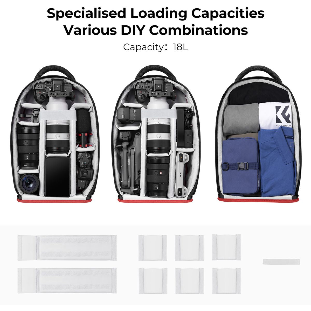 K&F Concept Camera Backpack 18 Liter w/ Laptopvak & Rain Cover - image 4 of 5