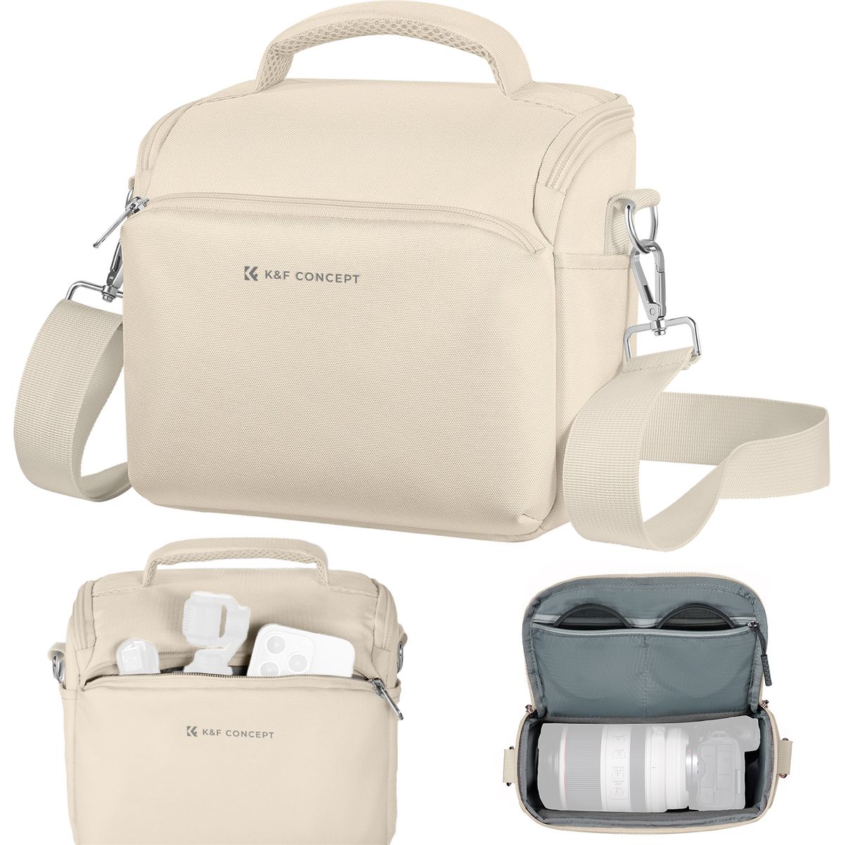 K&F Concept Camera Sling Bag - Crème