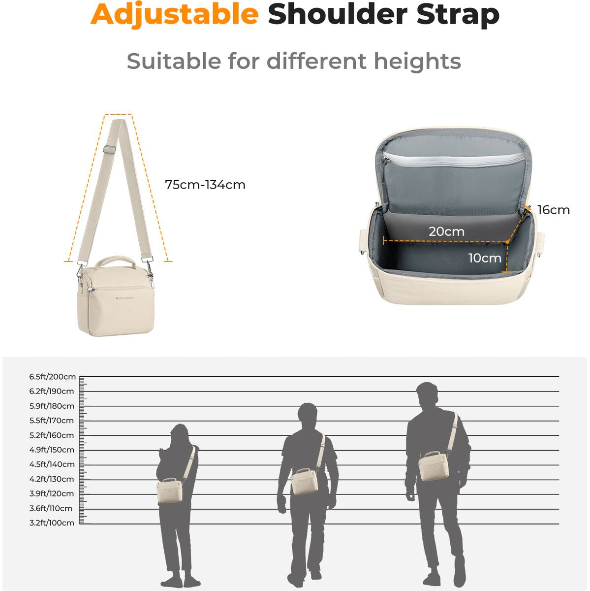 K&F Concept Camera Sling Bag - Crème - image 4 of 5