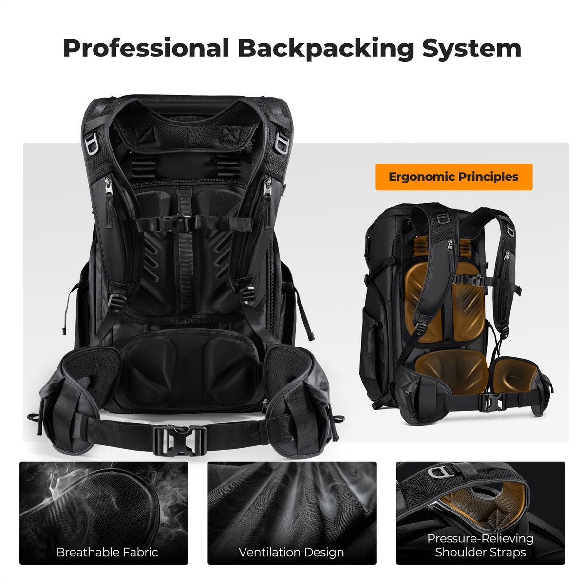 K&F Concept Backpack 30l Photo Backpack - Black - image 4 of 5
