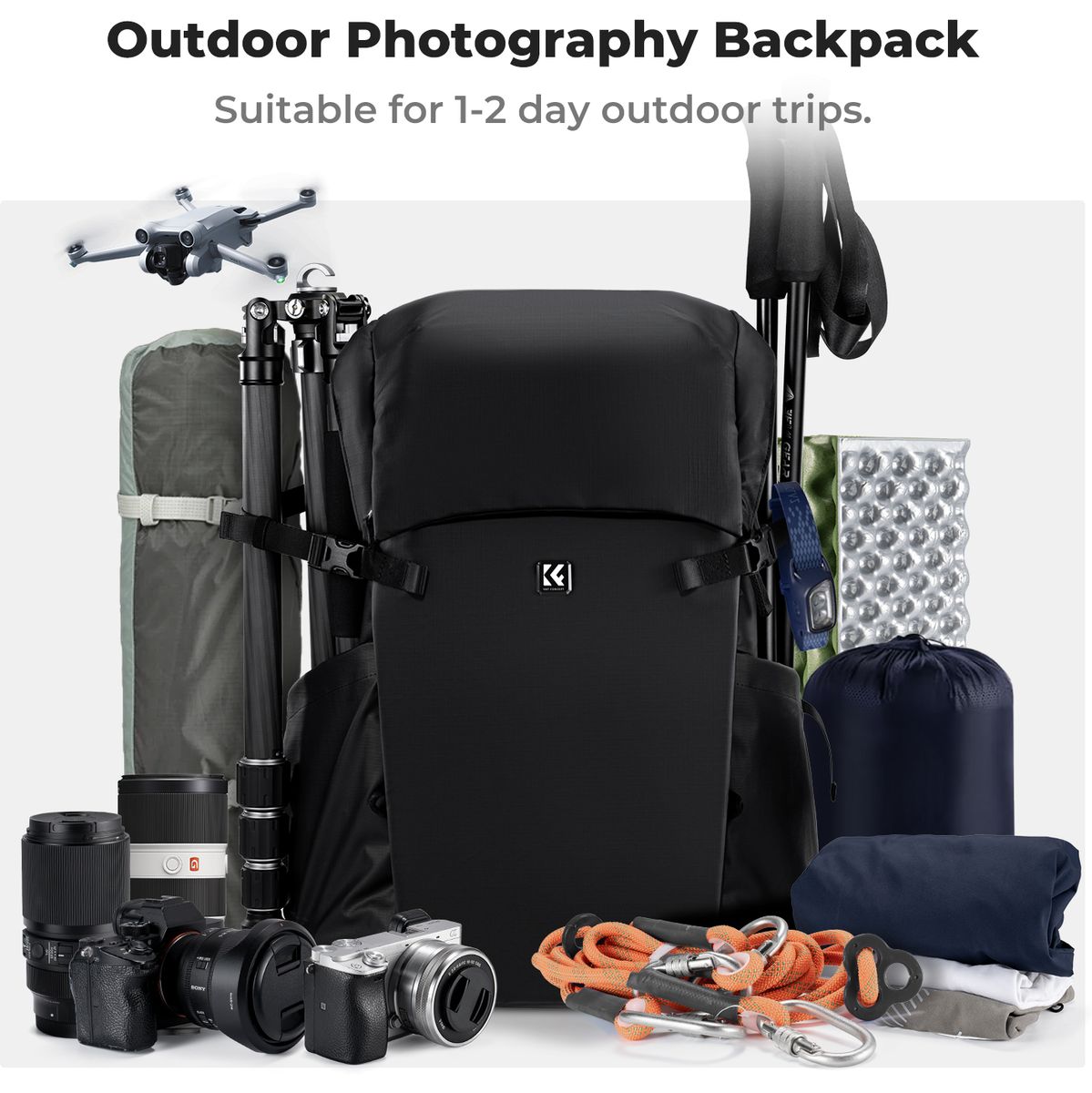 K&F Concept Backpack 30l Photo Backpack - Black - image 5 of 5