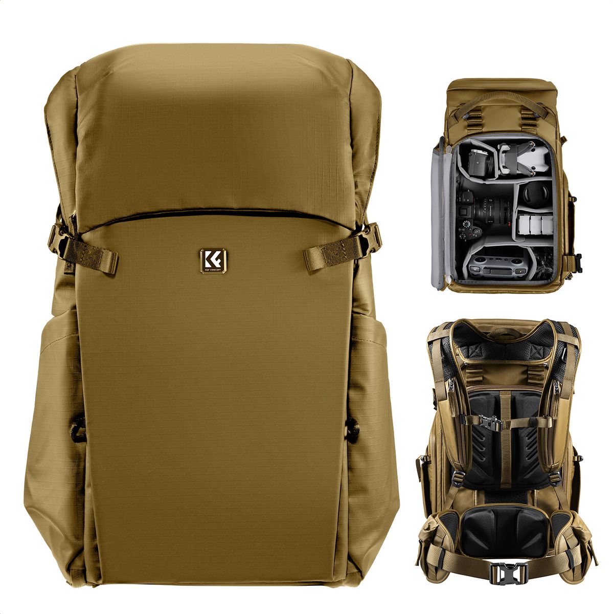 K&F Concept Backpack 30l Photo Backpack - Champagne