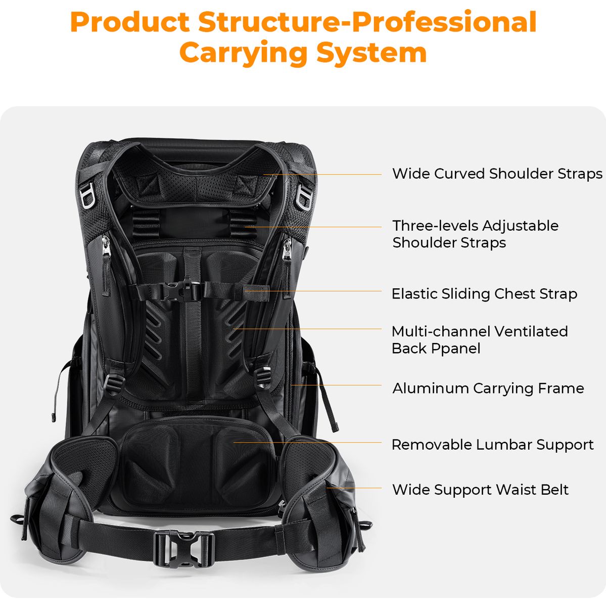 K&F Concept Backpack 40l Photo Backpack - Champagne - image 5 of 5