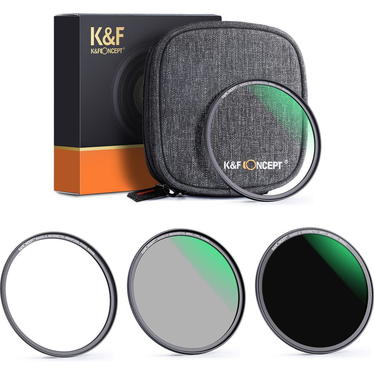K&F Concept Magnetic Lens Filter Kit CPL-ND-UV Nano X 72mm
