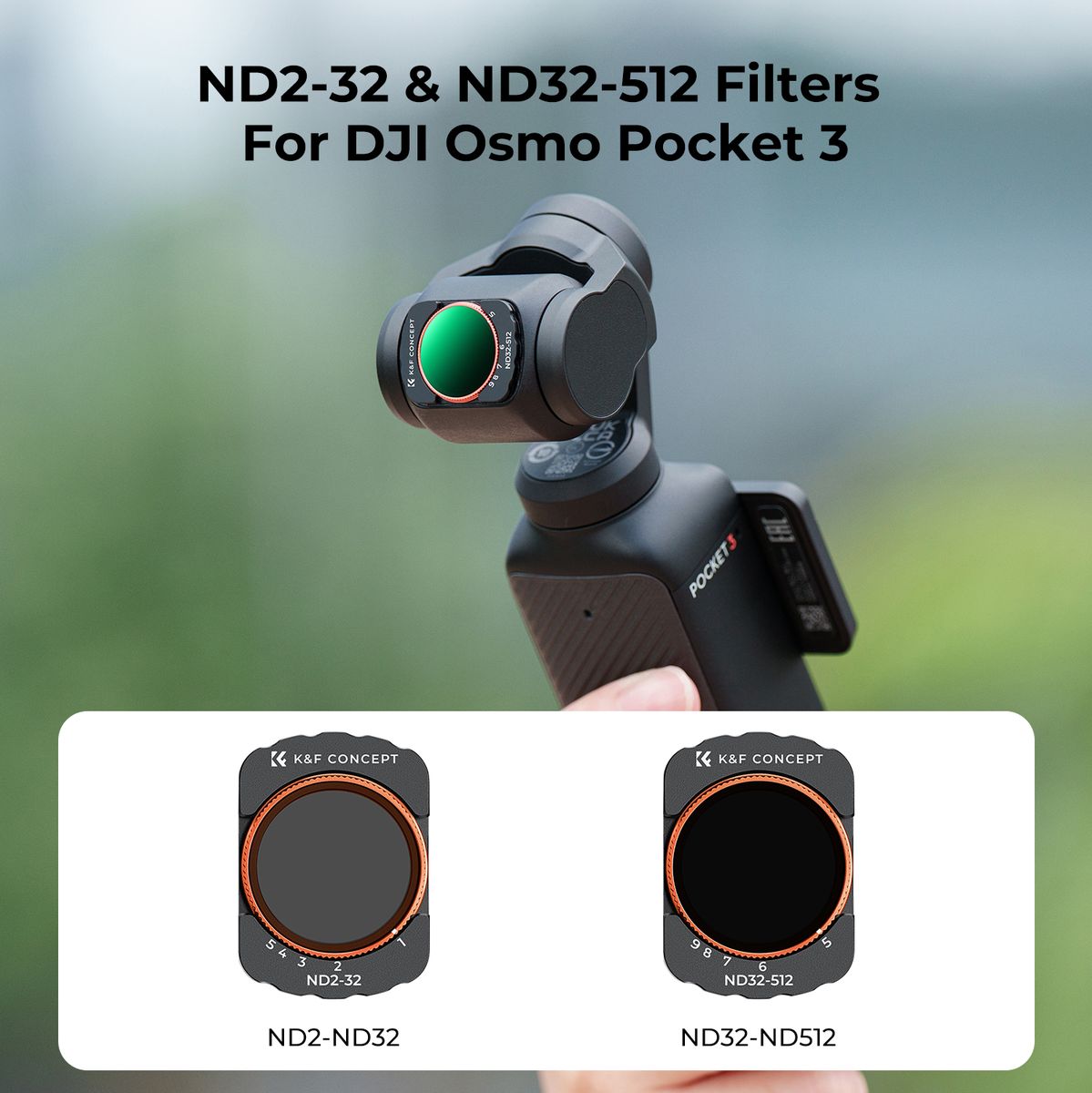K&F Concept ND2-32 + ND32-512 Filter For DJI Osmo Pocket 3 - image 2 of 5
