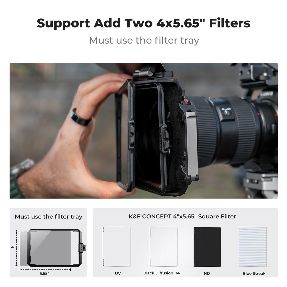 K&F Concept Matte Box Filter Kit w/ 2 Frames - image 3 of 5
