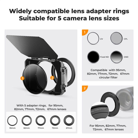 K&F Concept Matte Box Filter Kit w/ 2 Frames - image 5 of 5