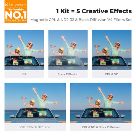 K&F Concept Filter Kit Magn CPL+ND2-32+1/4 Black Mist - 82m - image 2 of 5
