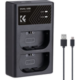 K&F Concept Dual Battery-Charger For LPE6NH w/ USB-C