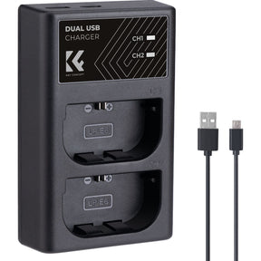 K&F Concept Dual Battery-Charger For LPE6NH w/ USB-C