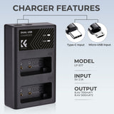 K&F Concept Dual Battery-Charger For LP-E17 w/ USB-C - image 3 of 5