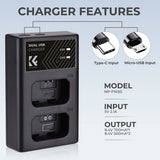 K&F Concept Dual Battery-Charger For NP-FW50 w/ USB-C - image 4 of 5