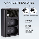 K&F Concept Dual Battery-Charger For NP-FZ100 w/ USB-C - image 5 of 5