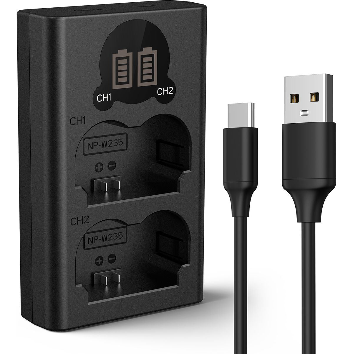 K&F Concept NP-W235 Dual Battery-Charger USB-C w/ Display