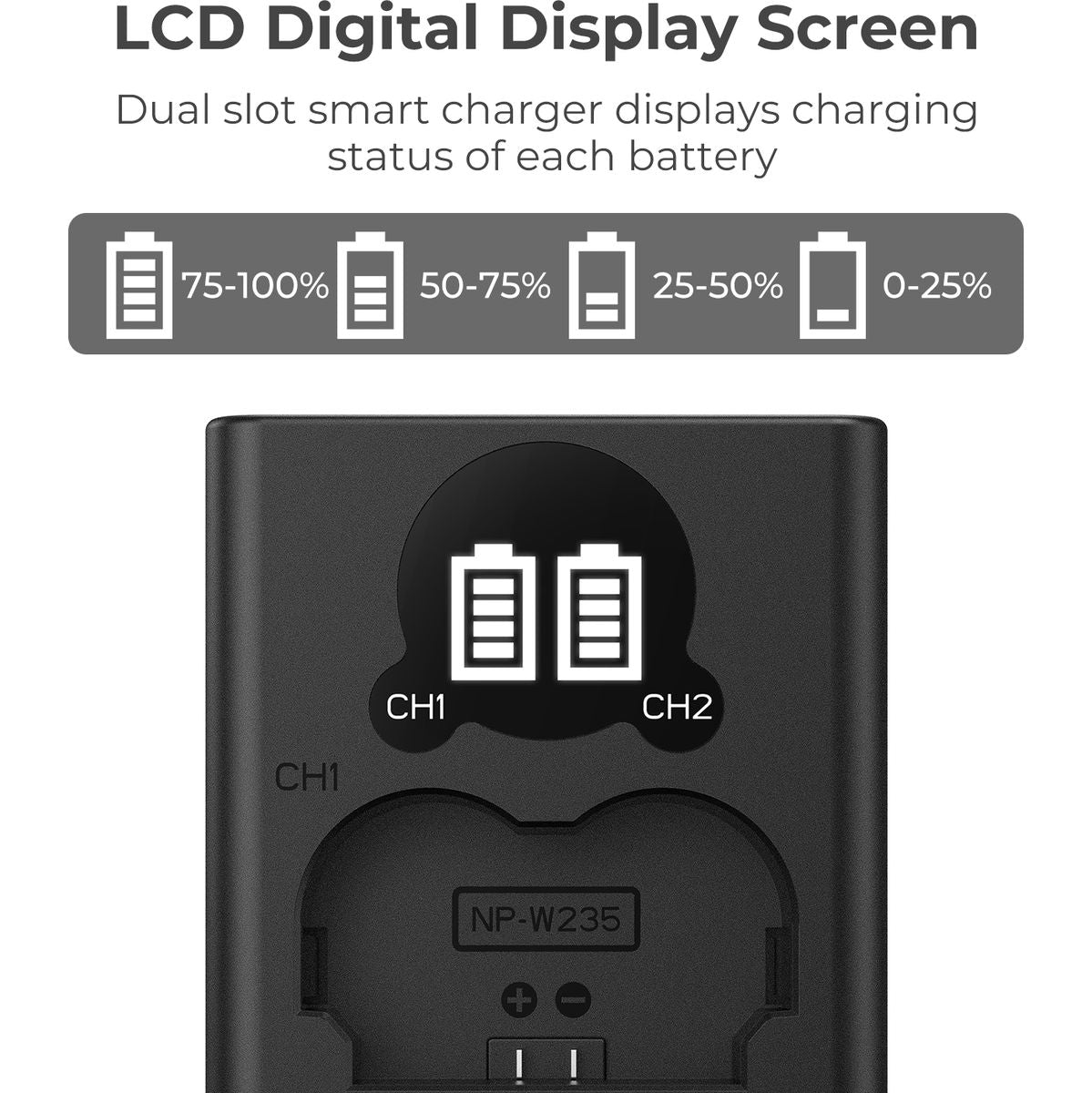 K&F Concept NP-W235 Dual Battery-Charger USB-C w/ Display - image 4 of 5