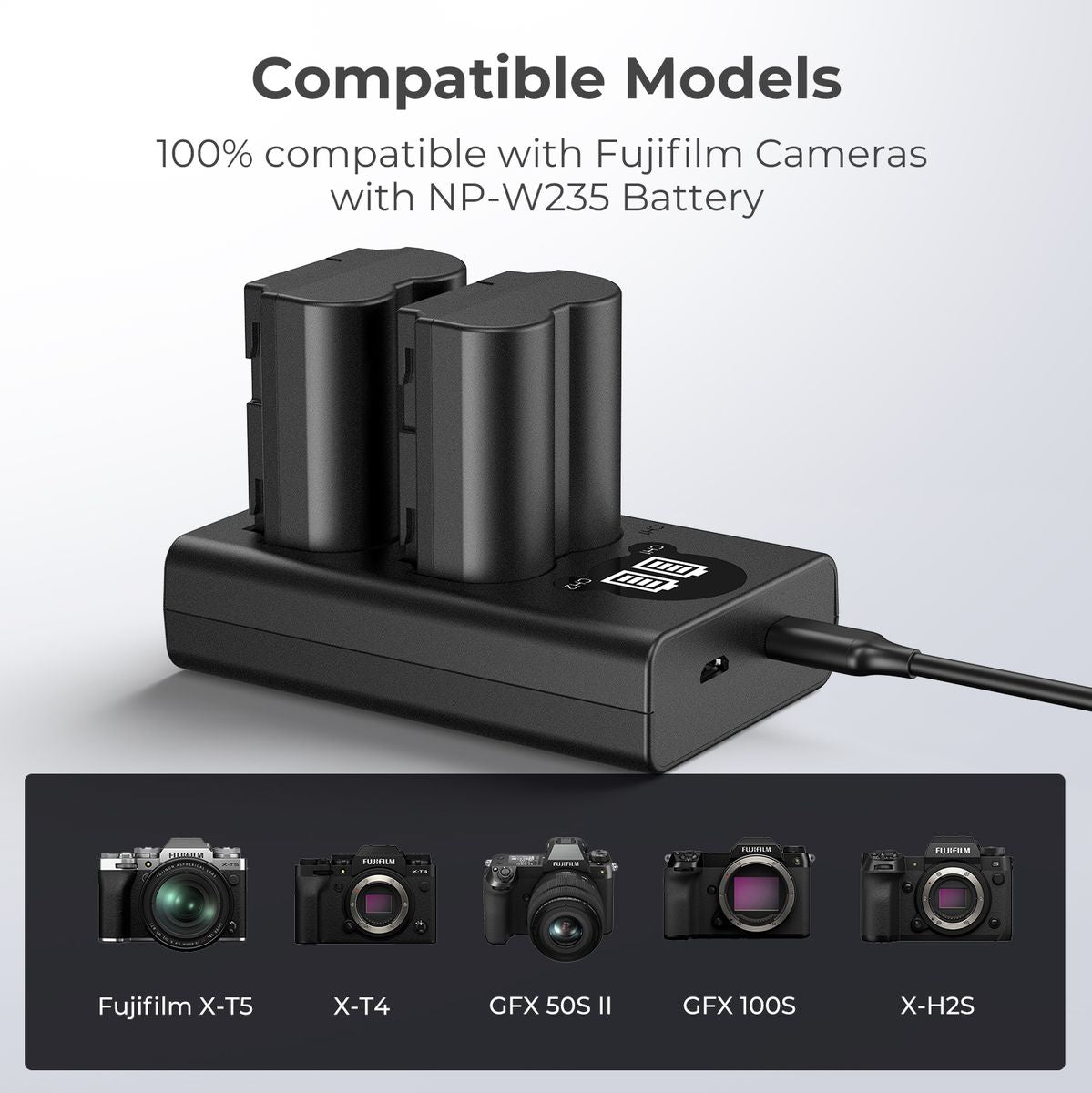K&F Concept NP-W235 Dual Battery-Charger USB-C w/ Display - image 5 of 5