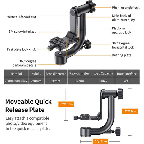 K&F Concept Gimbal Head Swing Head - image 2 of 2