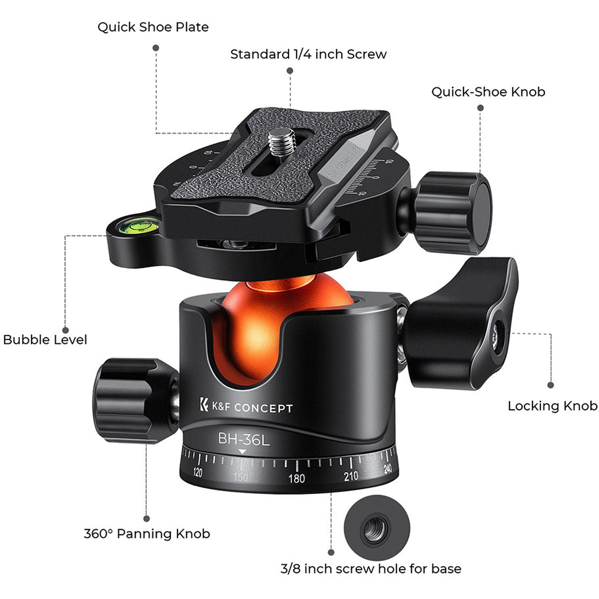 K&F Concept BH-36L Ball Head w/ Arca Swiss Plate - image 2 of 2