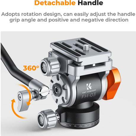K&F Concept FH-03 Fluid Head Video Tripod Head - image 2 of 2