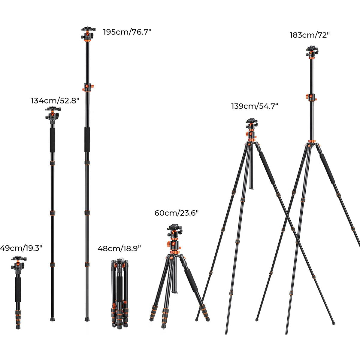 K&F Concept Trident-T Tripod w/ Tiltable Arm Spikes Phone Holder - image 2 of 2