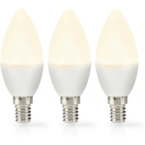 Nedis LED-Lamp E14 Kaars 4.9 W 470 LM 2700 K Warm White Frosted 3 PCs