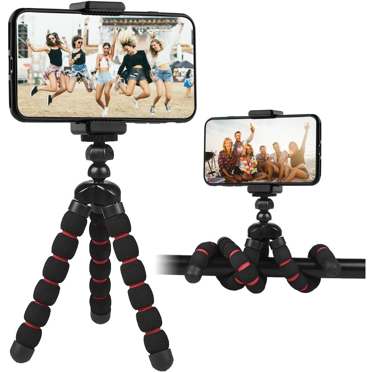 MOJOGEAR Flexible Mini-Tripod w/ Foam Rubber Legs Red
