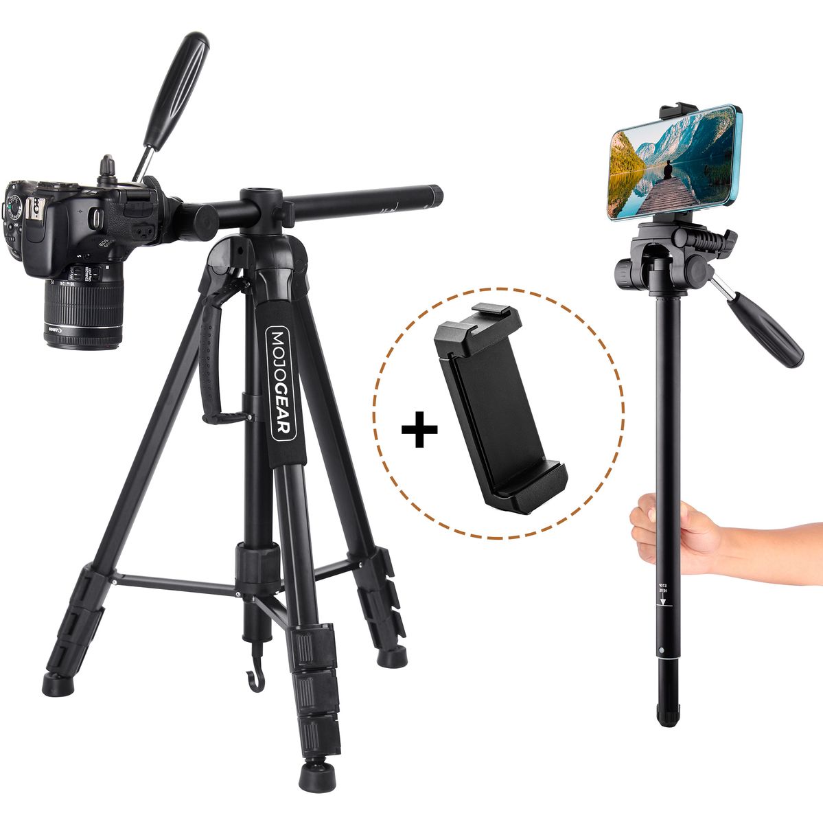 MOJOGEAR 179cm Tripod: Tripod Monopod / Horizontal Arm