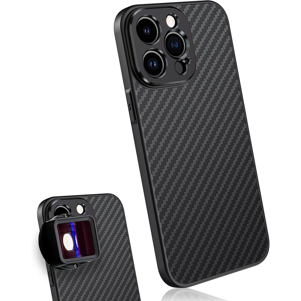 MOJOGEAR 17mm Lens Case For iPhone 16 Pro Max Carbon