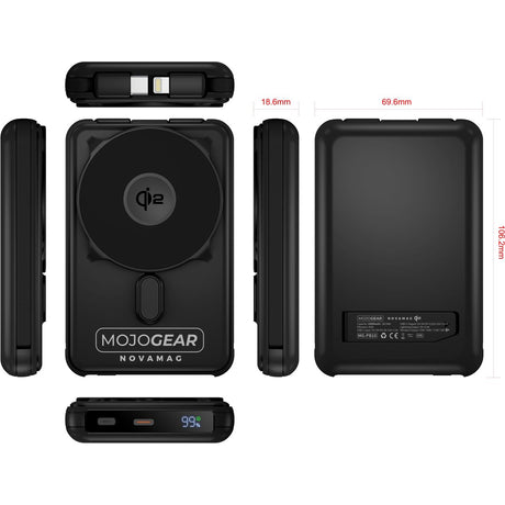 MOJOGEAR PB10 QI2 10.000mAh PowerBank w/ Cables - Black - image 2 of 5